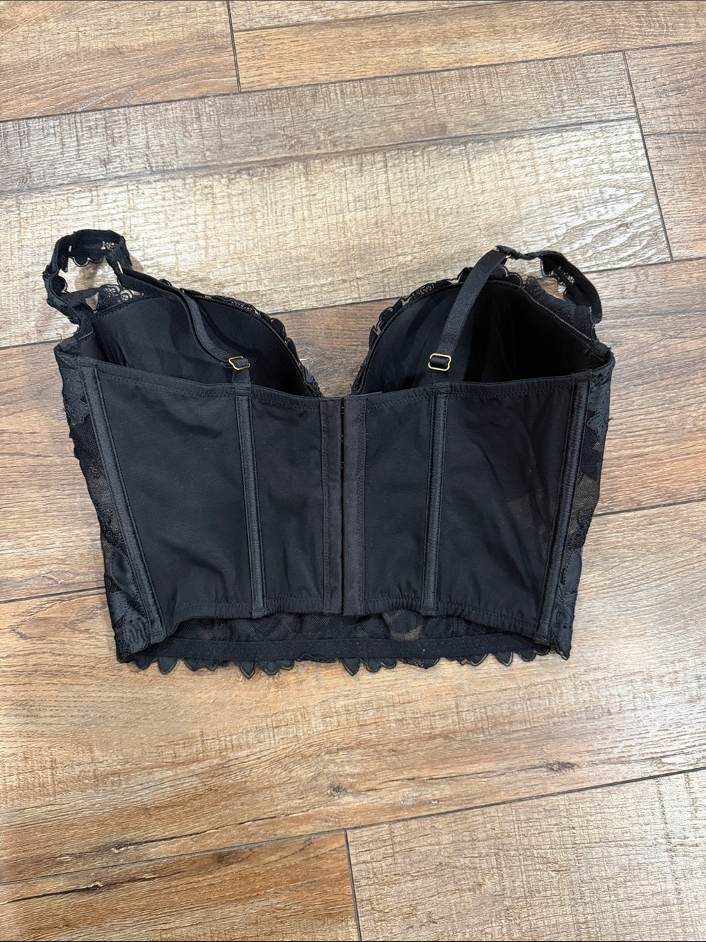 Victorias Secret Very Sexy Black Floral Lace Longline Bra - Women Intimates - Picture 2 of 2